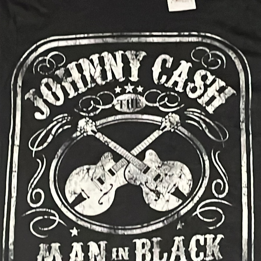 Johnny Cash Charcoal Heather Grey Short Sleeve Tee Shirt NWT 17-19 PTP - Picture 3 of 7